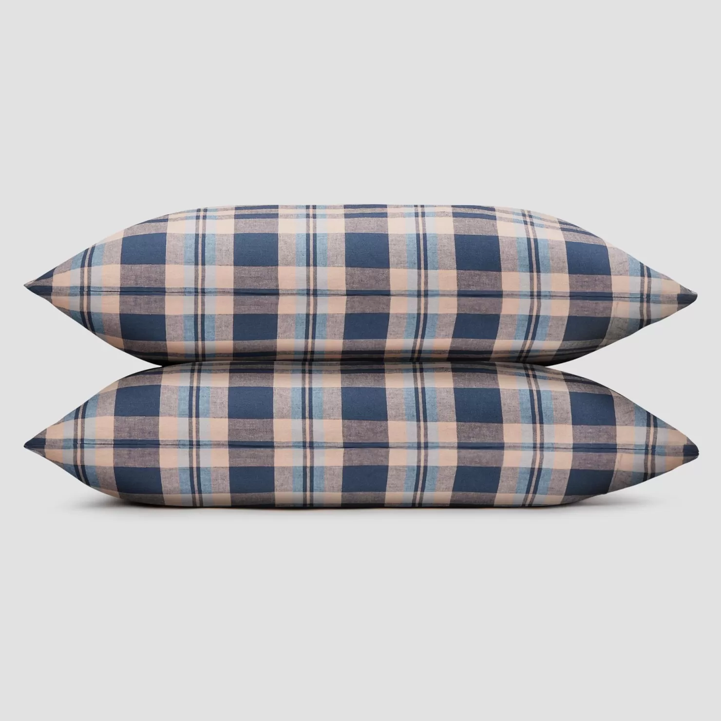 Piglet in Bed Atlantic Dallington Plaid Linen Blend Pillowcase (Pair)