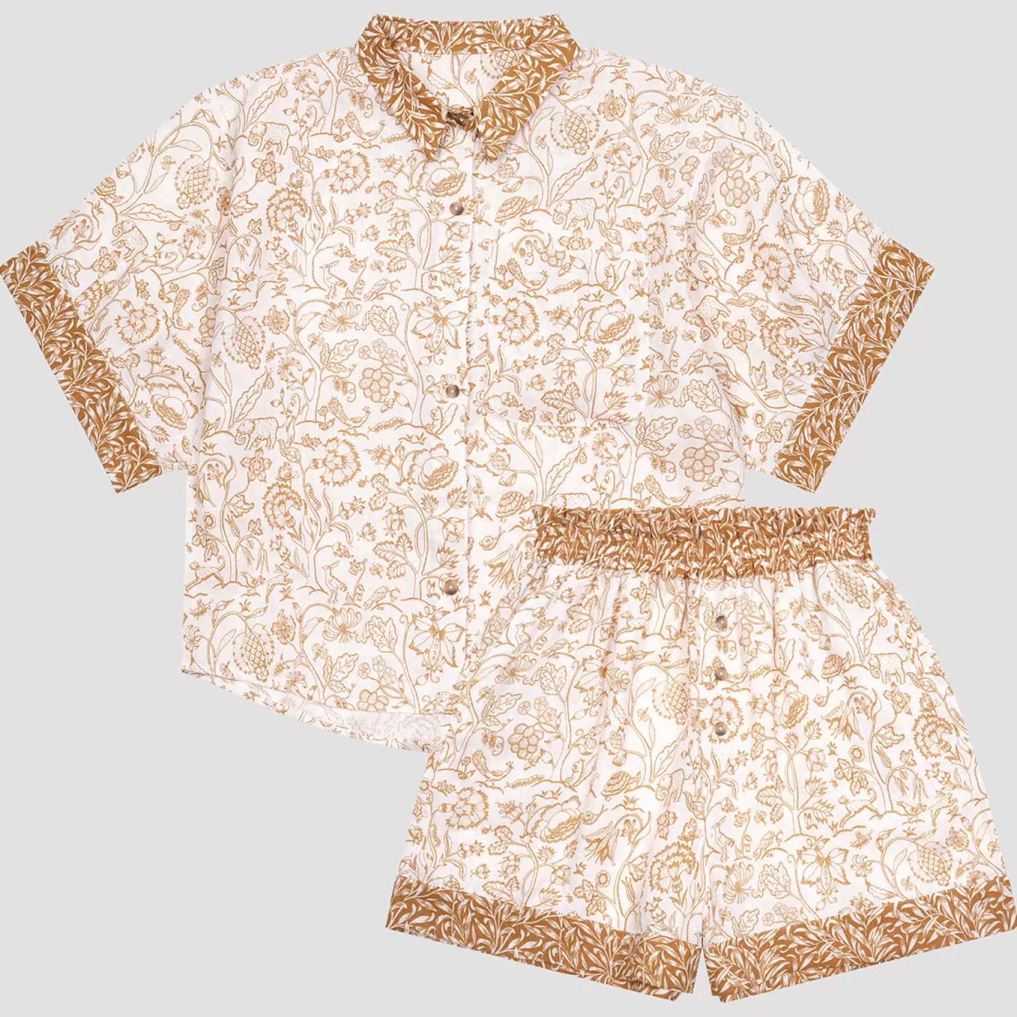 Women Piglet in Bed Ernest White Middlemore Linen Women’s Pajama Shorts Set