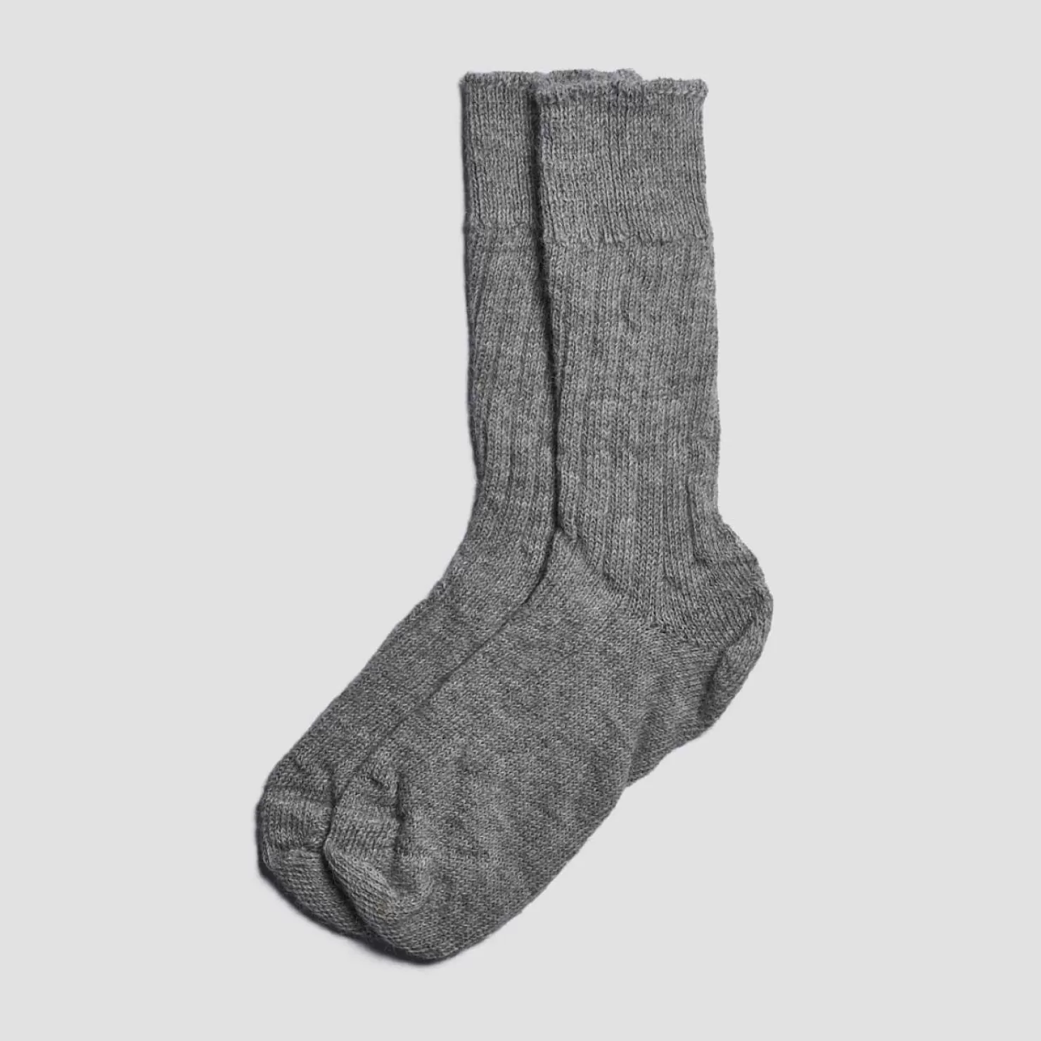 Women Piglet in Bed Gray Alpaca Bed Socks