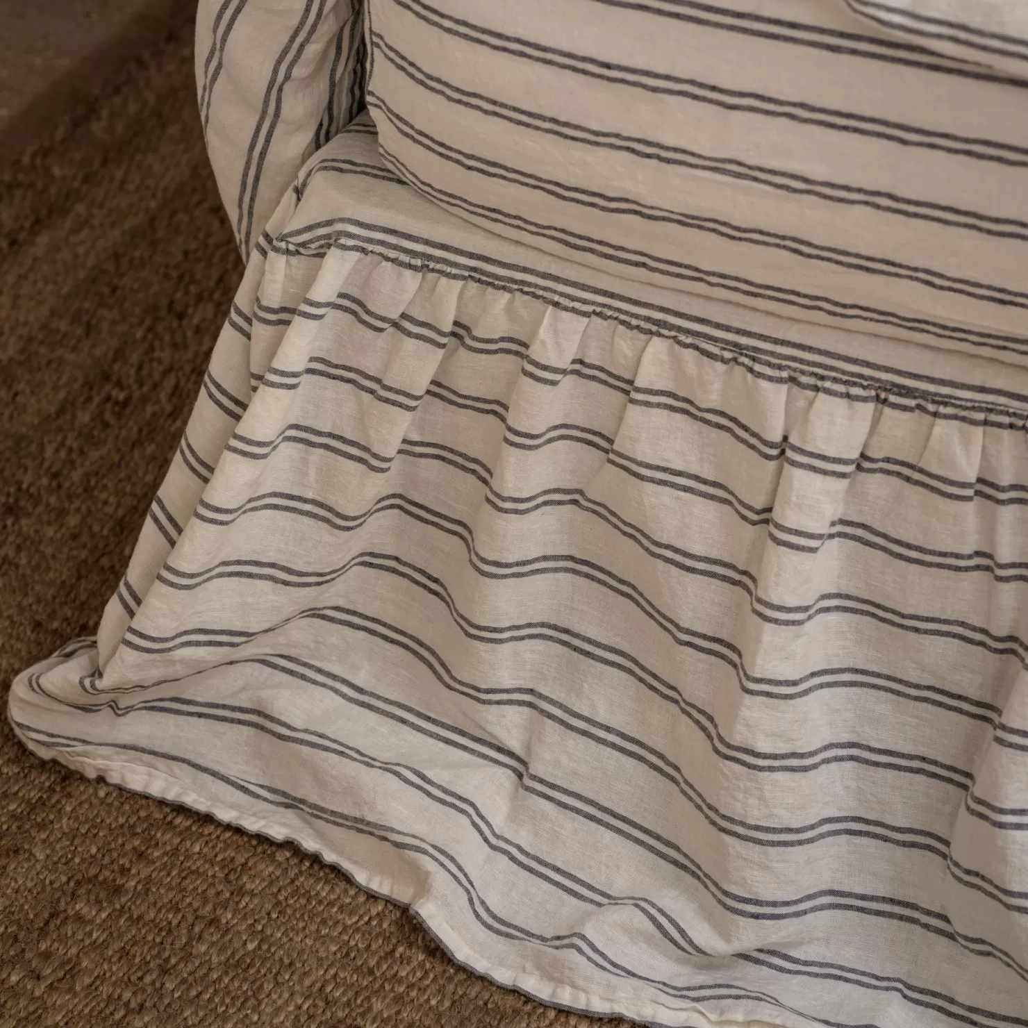 Piglet in Bed Kemptown Stripe Linen Blend Bed Skirt