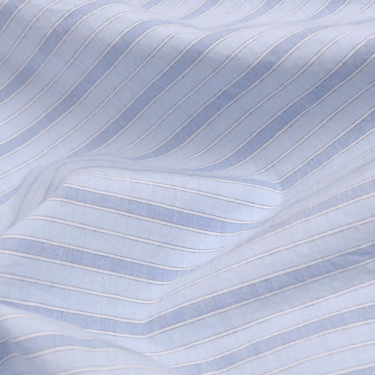 Piglet in Bed Pale Blue Favorite Shirt Stripe Cotton Flat Sheet