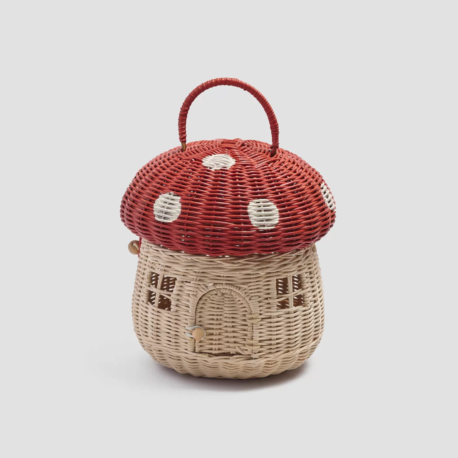 Kids Piglet in Bed Red Mushroom Basket