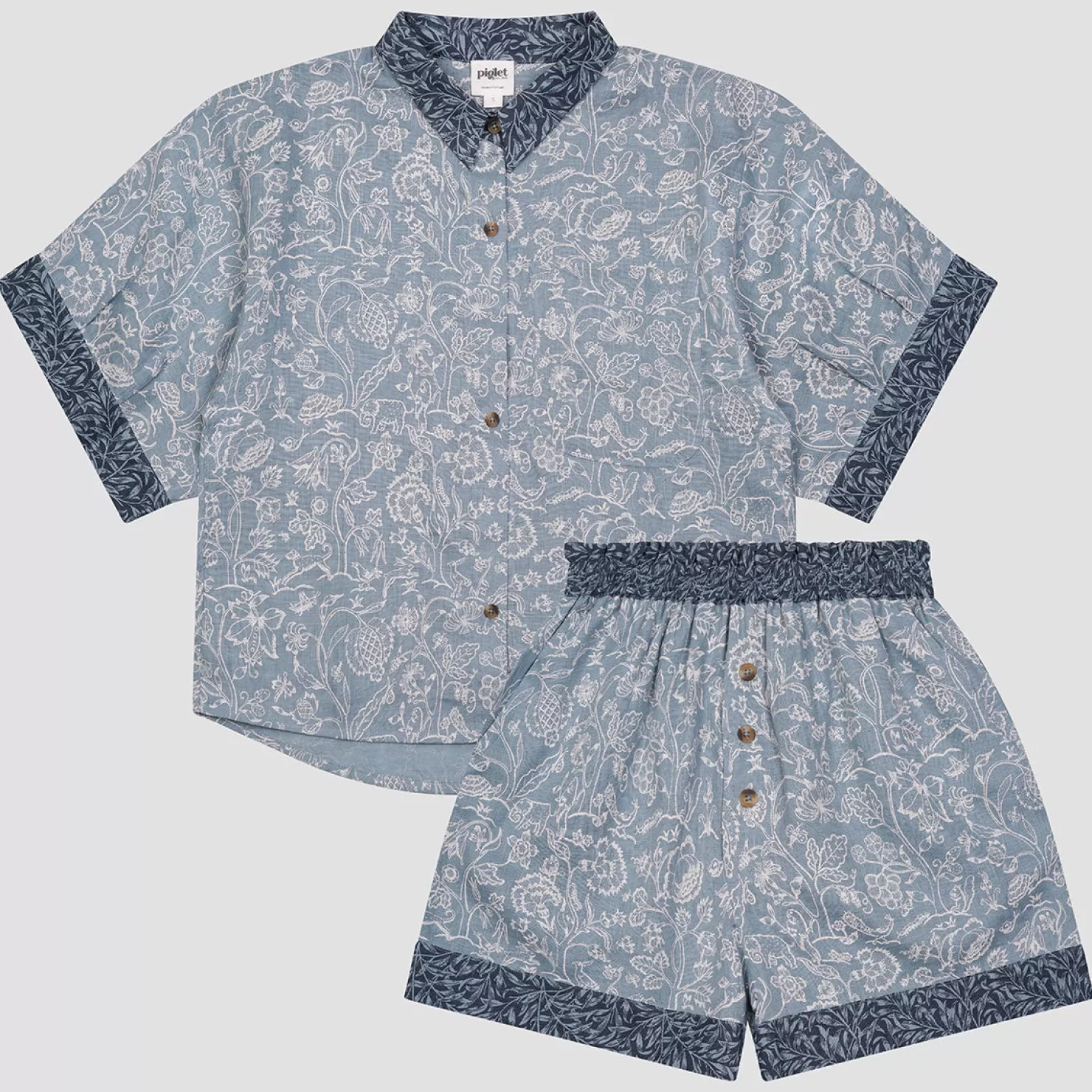 Women Piglet in Bed River Wandle Middlemore Linen Women’s Pajama Shorts Set